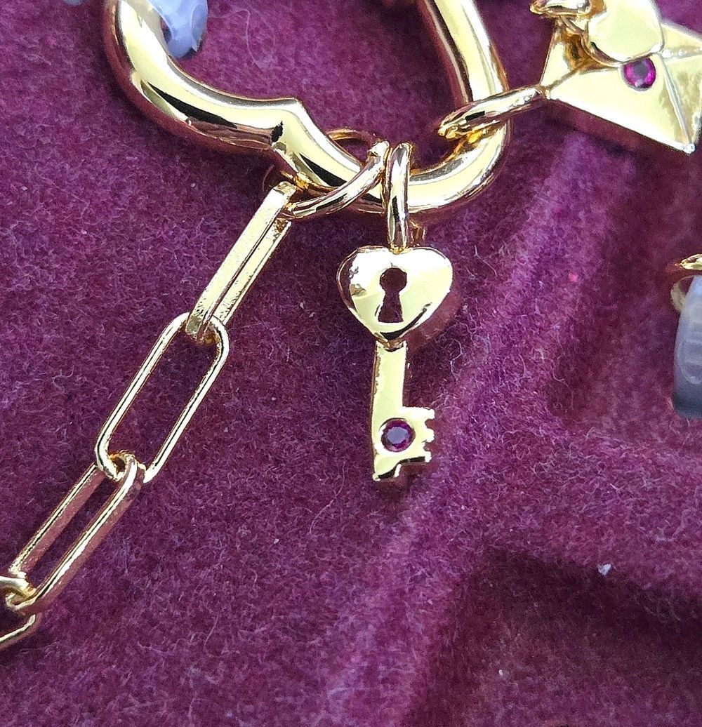 Charm Bar Interchangeable Love❤️ Charms Necklace - NIB - Picture 4 of 16